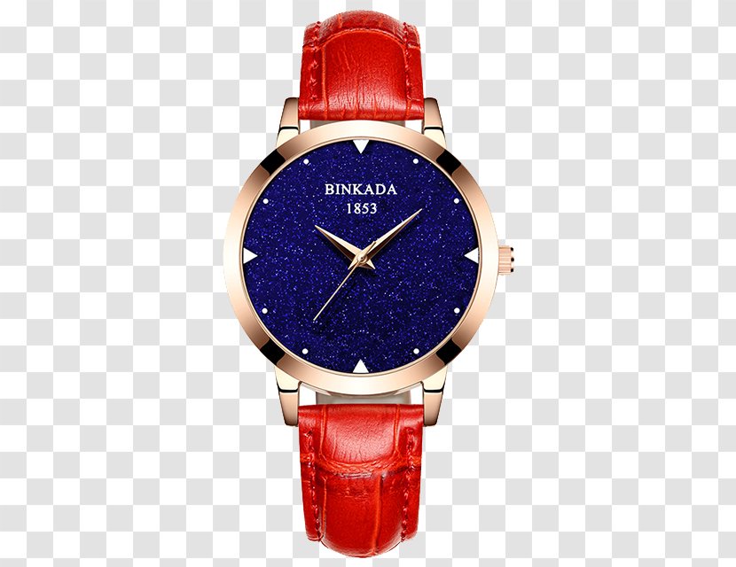 Watch Quartz Clock Woman Female - Electric Blue - Women's Transparent PNG