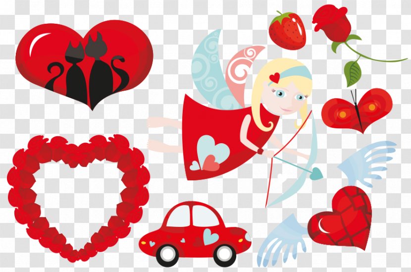 Valentine's Day Heart Clip Art - Silhouette - Vector Elements Transparent PNG