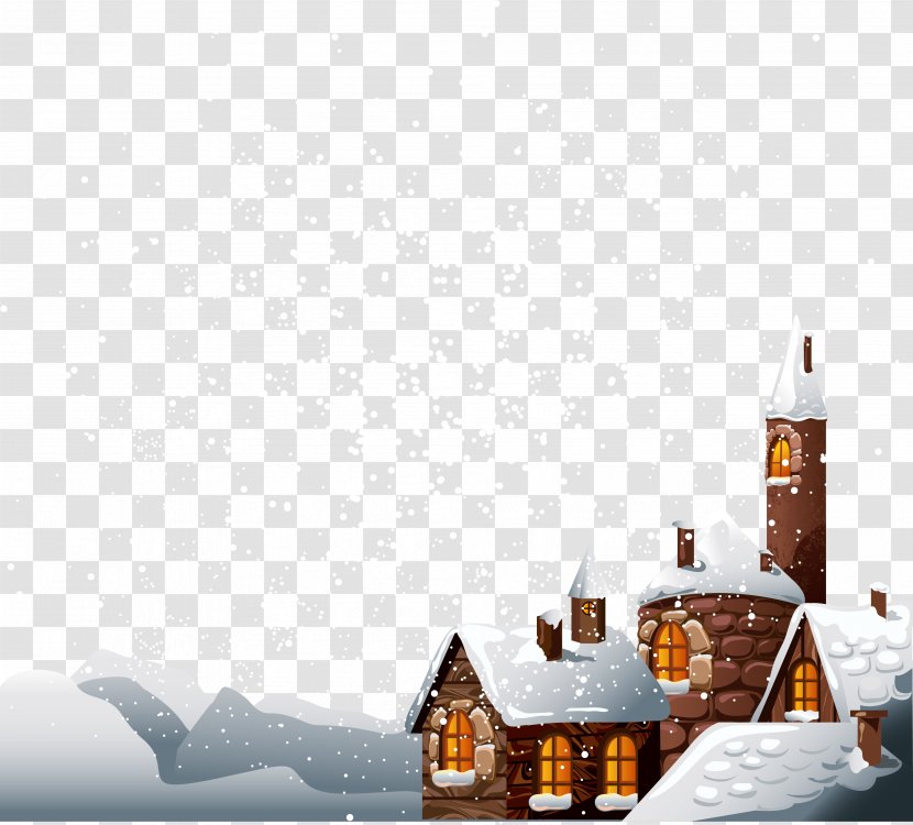 Snow Winter - Vecteur - Cartoon Christmas House Transparent PNG
