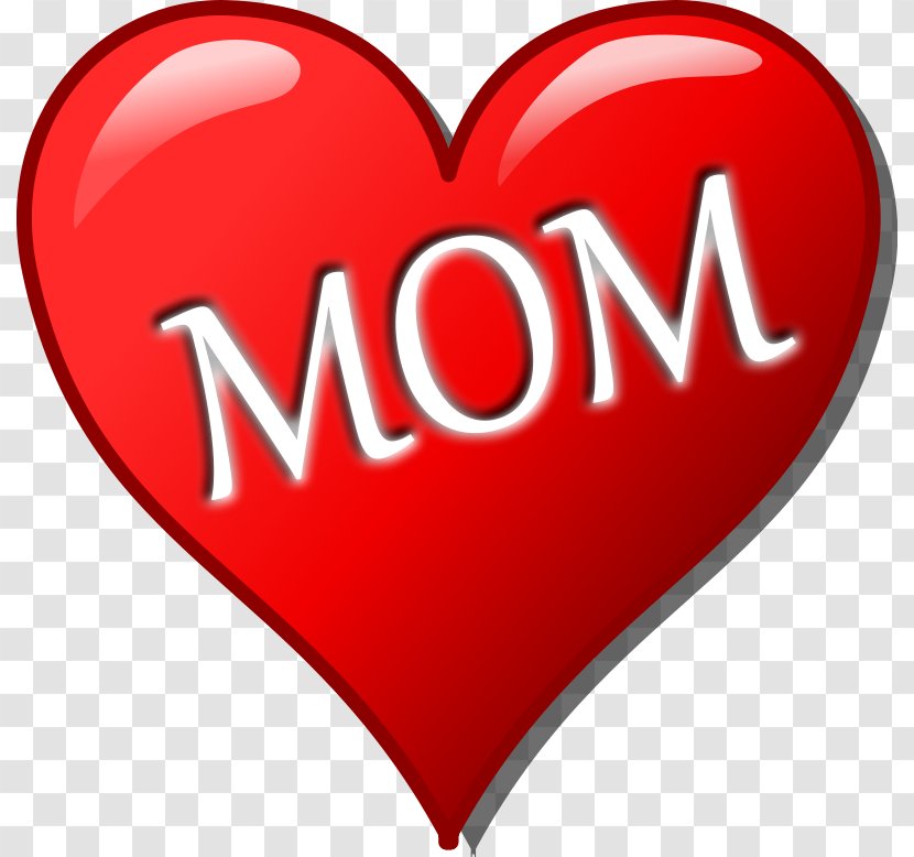 Mothers Day Heart Child Clip Art - Cartoon - Word Mom Cliparts Transparent PNG