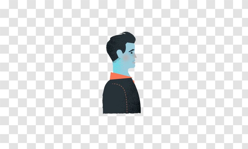 Cartoon Shoulder Illustration - Men's Head Appears In Profile Transparent PNG
