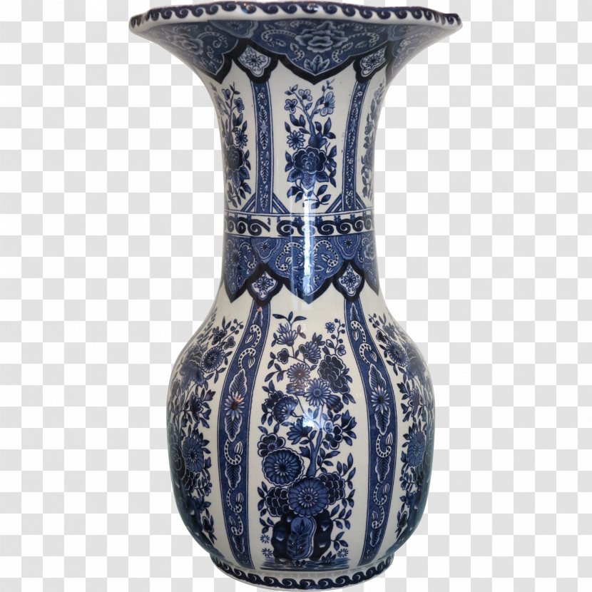 Vase Delftware Blue And White Pottery Ceramic - Antique Transparent PNG
