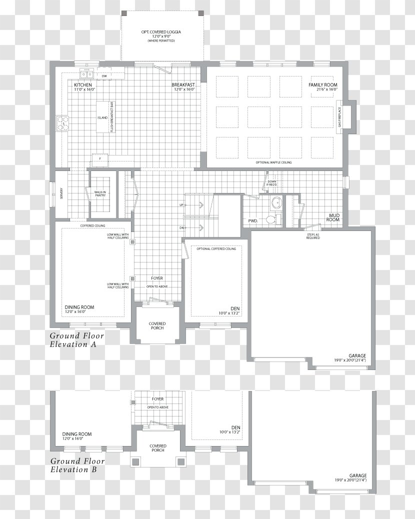 Floor Plan Architecture - Black And White - Ground Transparent PNG