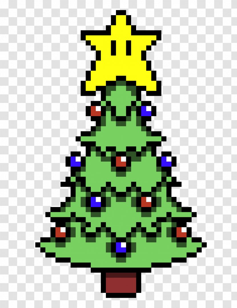 Christmas Tree Bead Pixel Art Mario Transparent PNG