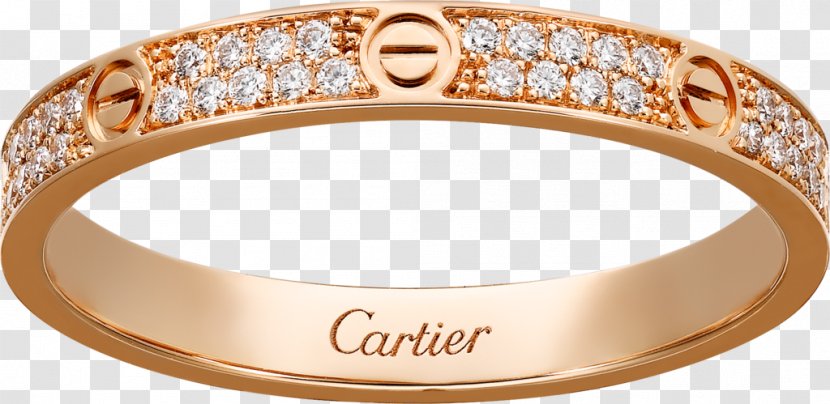 Cartier Love Bracelet Ring Jewellery Diamond - Platinum - Pink Transparent PNG