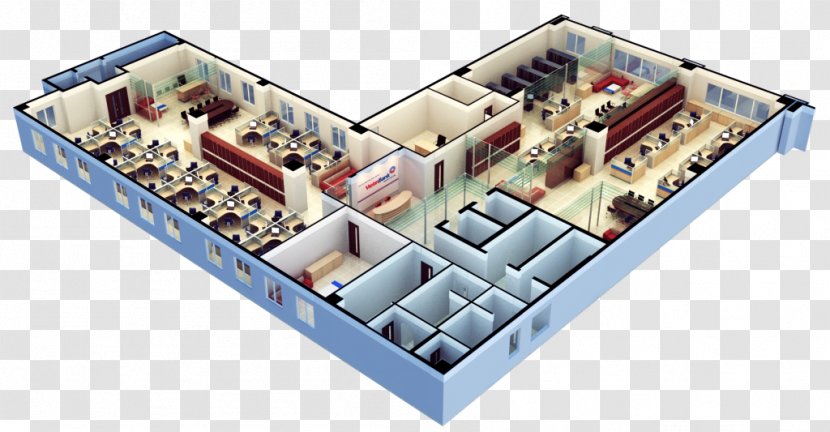 3D Floor Plan House Office - Computer Software Transparent PNG