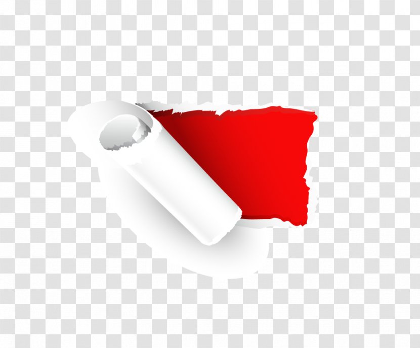 Paper - Red - TEAR Border Transparent PNG