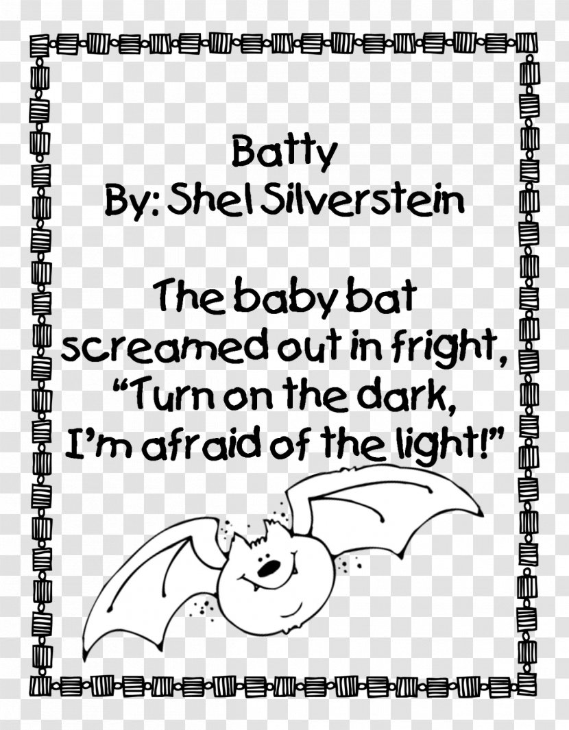 Stellaluna Where The Sidewalk Ends Poetry Kindergarten First Grade - Cartoon - Easy Halloween Bat Printables Transparent PNG