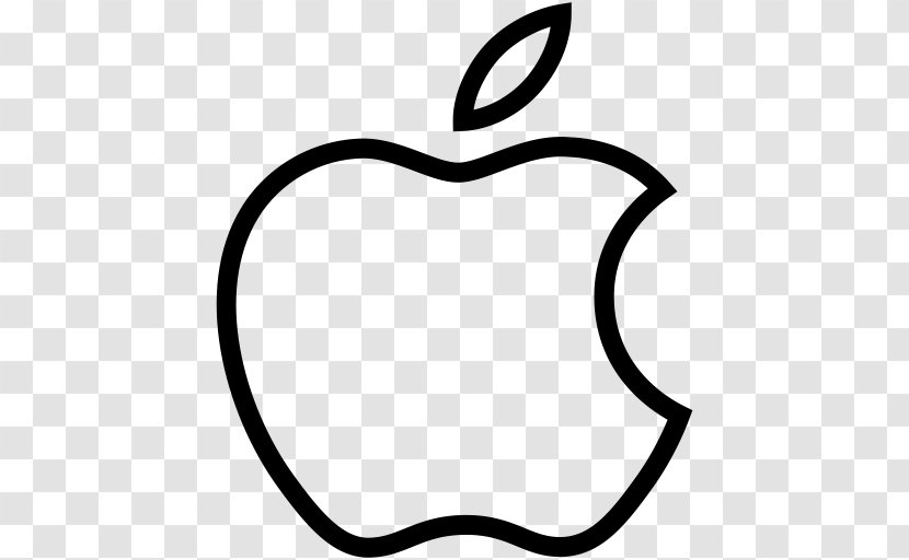 Apple - Line Art - Black And White Transparent PNG