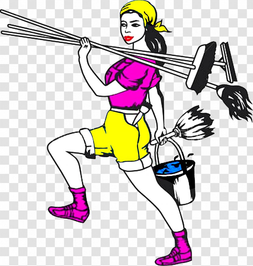 Cleaning Cleaner Housekeeping Maid Service Clip Art - Sports Equipment - Services Transparent PNG