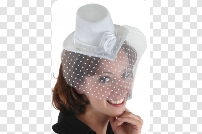 Top Hat Veil Bowler Fascinator - Wedding Dress - White Transparent PNG