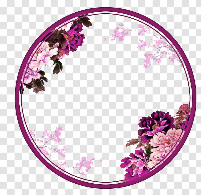 Watercolor Flower Wreath - Morning Glory - Serveware Transparent PNG