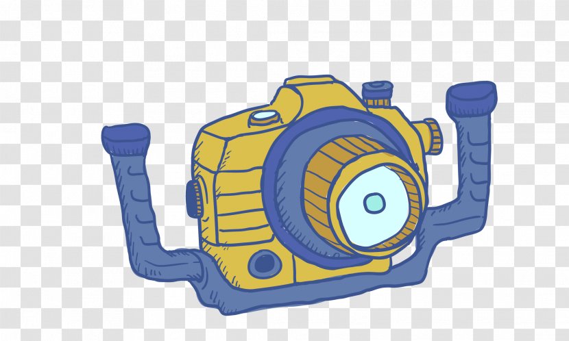 Camera - Drawing - Vector Yellow Blue Cartoon Hand Transparent PNG
