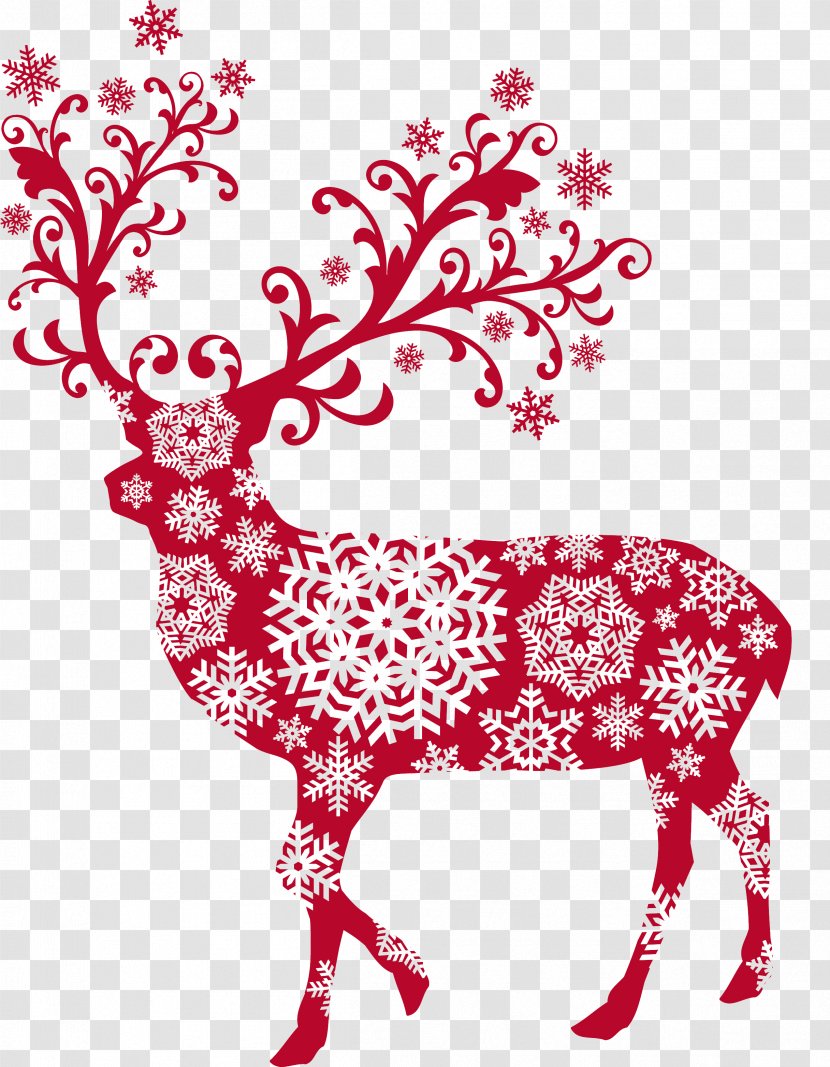 Reindeer Christmas Illustration - Heart - Red Deer Transparent PNG