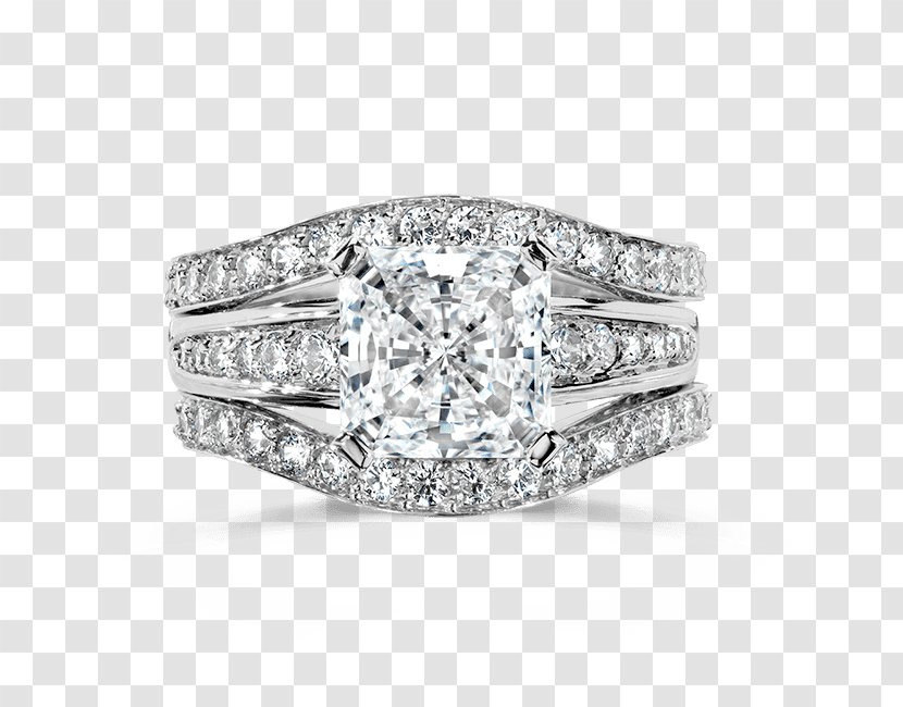 Wedding Ring Diamond Cut Princess Cubic Zirconia - Bracelet - Bridal Sets Transparent PNG