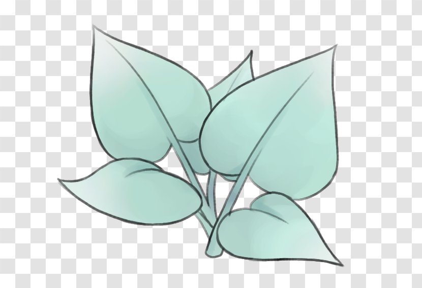 Petal Teal Leaf Flowering Plant - Design M - Mint Transparent PNG