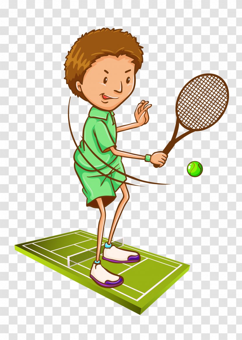 Tennis Stock Photography Illustration - Centre - Vector Cartoon Hand Painted Campus Match Transparent PNG