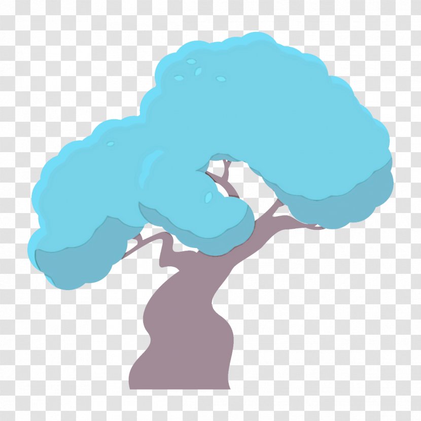 Turquoise Tree Cloud Hand Animation Transparent PNG