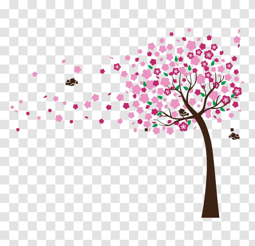 Branch Tree Sticker Phonograph Record - Blossom Transparent PNG
