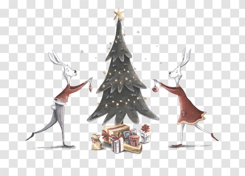 Watercolor Christmas Tree - Fictional Character Oregon Pine Transparent PNG