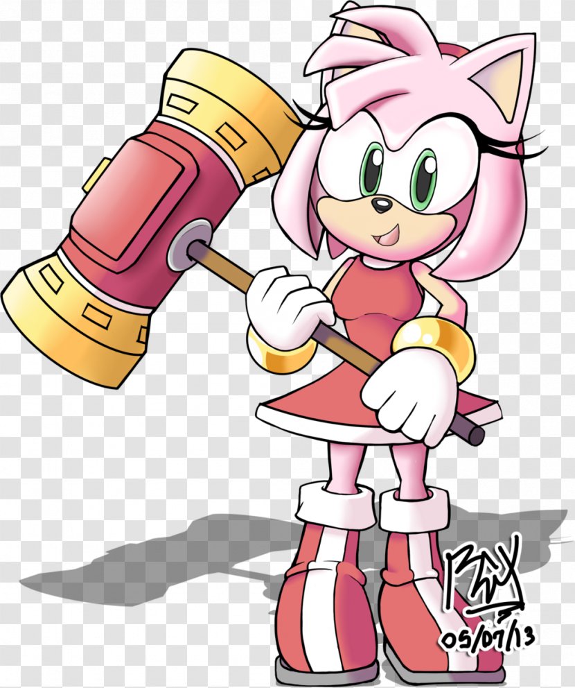 Amy Rose Sonic Colors And The Secret Rings Piko-Piko Hammer Drawing - Heart Transparent PNG