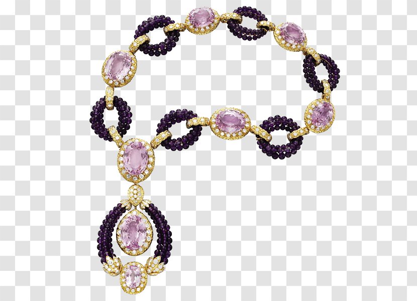Jewellery Necklace Gemstone Van Cleef & Arpels Tayloru2013Burton Diamond - Amethyst - Rose Quartz Transparent PNG