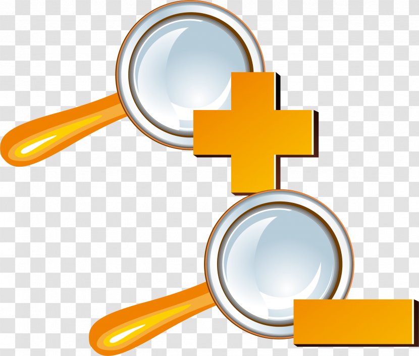 Magnifying Glass Plus And Minus Signs Adobe Illustrator - Material - Vector Element Transparent PNG