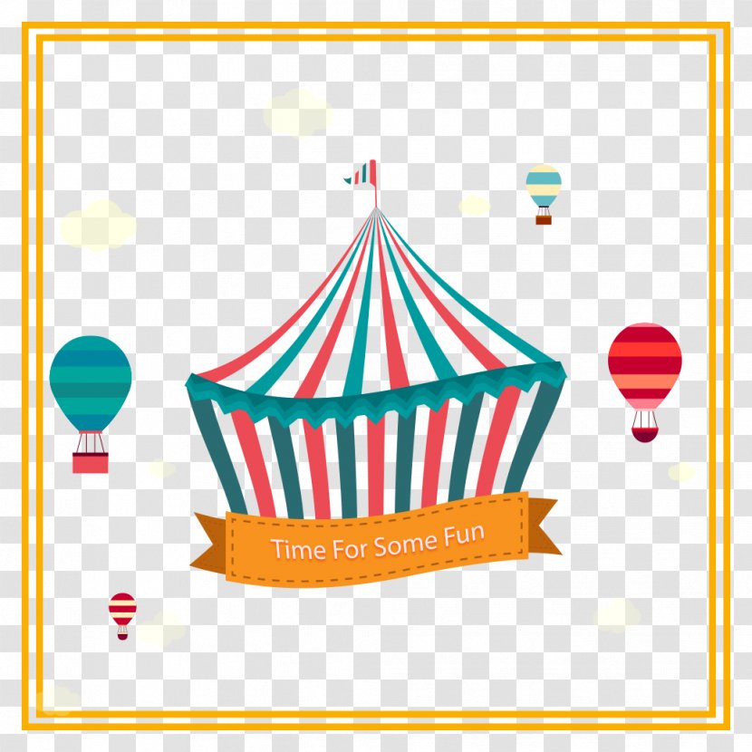 Circus Carpa Tent - Point - And Hot Air Balloon Vector Transparent PNG