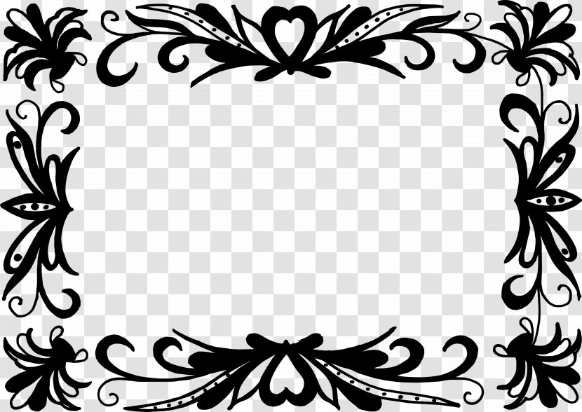 Black And White Art Baroque Picture Frames - Tree - Vector Border Transparent PNG