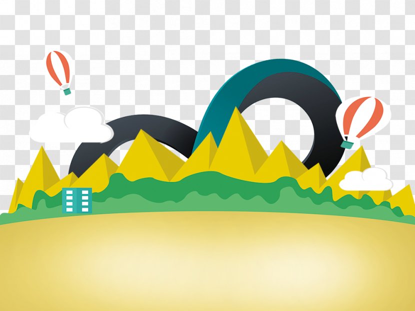 Poster Toy Illustration - Yellow - Vector Mountain Transparent PNG