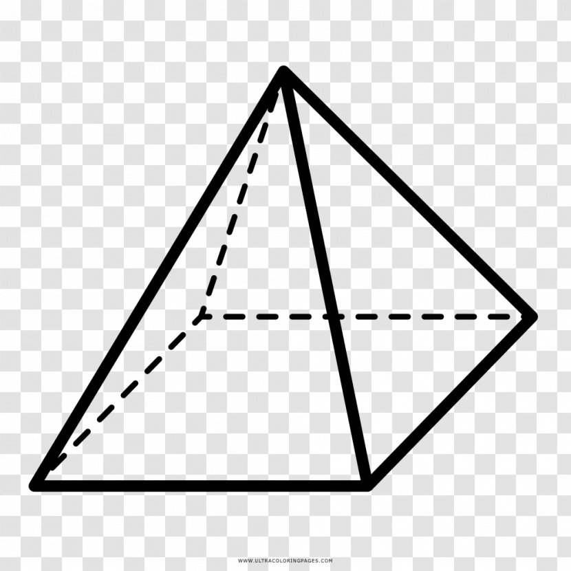Square Pyramid Geometry Shape Drawing - Coloring Book Transparent PNG