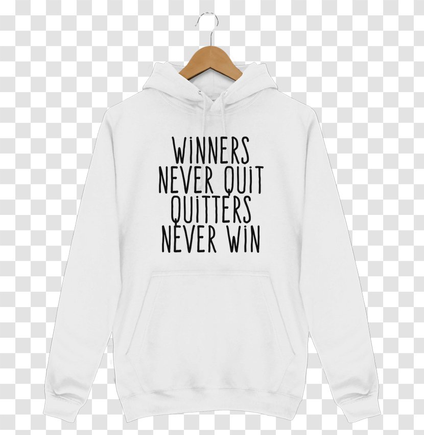 Hoodie T-shirt Bluza - White - Never Quit Transparent PNG