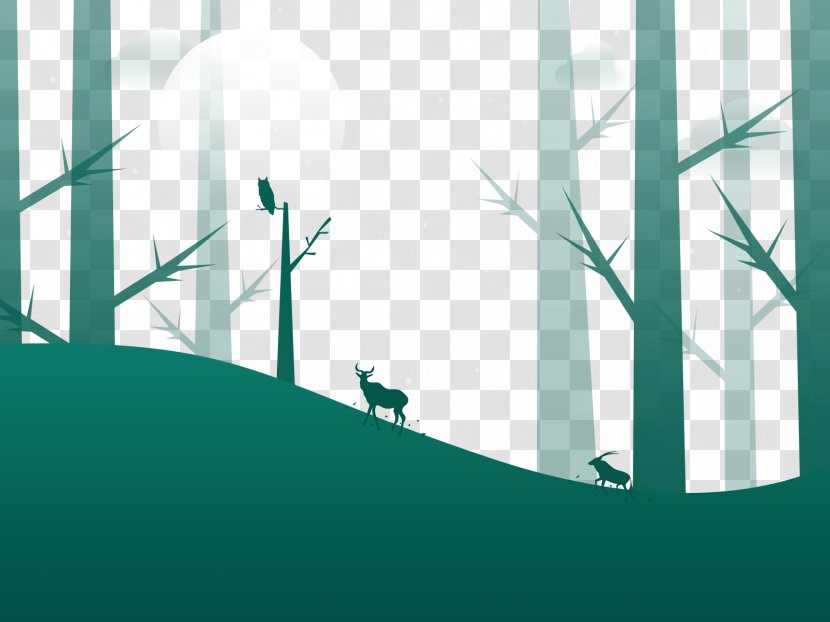 Graphic Design Forest Flat - Green Transparent PNG