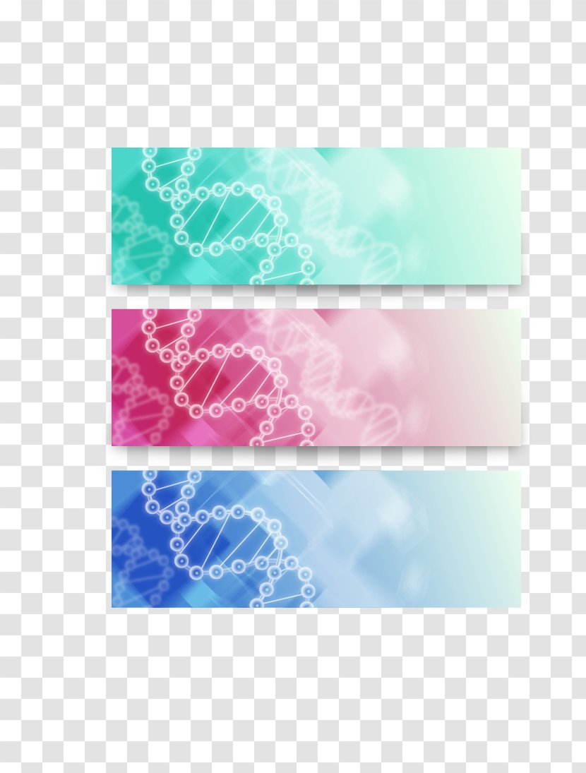 3 Color DNA Molecule Banner - Aqua Transparent PNG