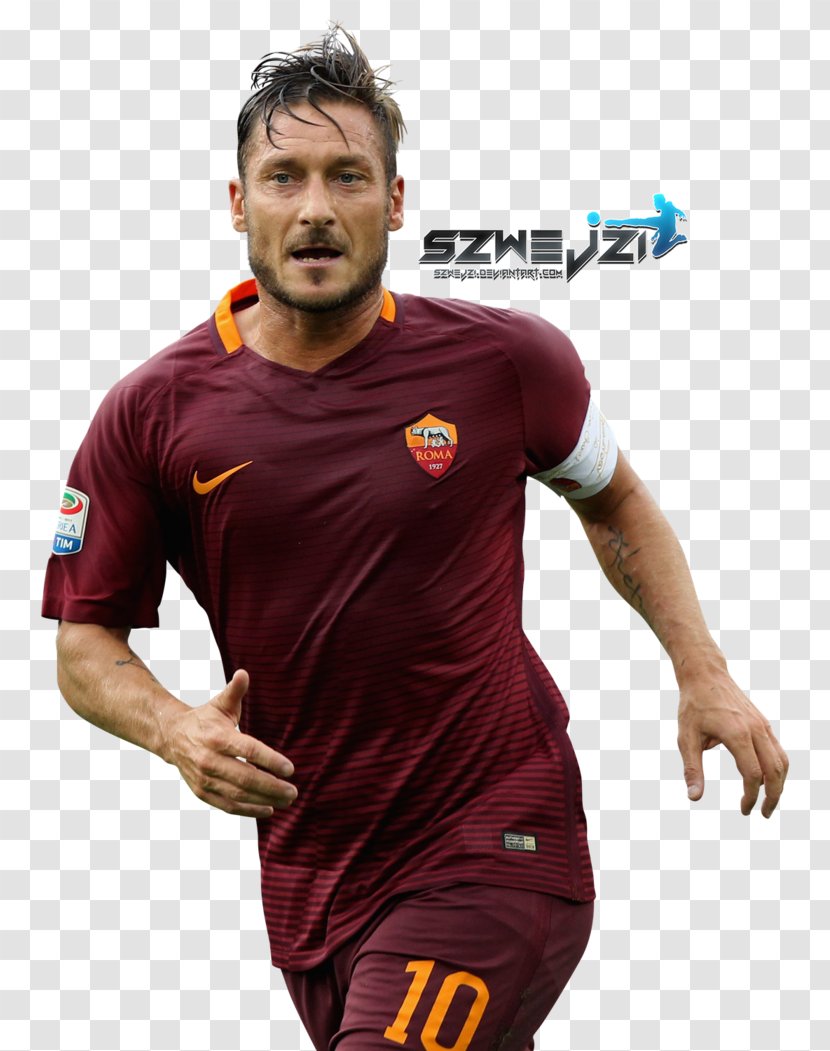 Francesco Totti A.S. Roma Football Player Jersey - Rugby - TOTTI Transparent PNG