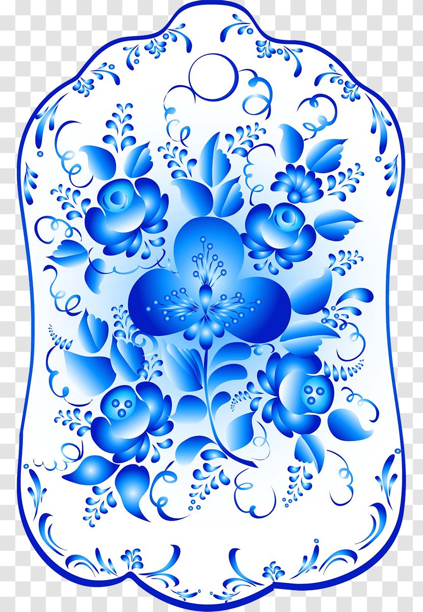 Gzhel T-shirt Painting Ornament Ceramic - Blue And White Porcelain Transparent PNG