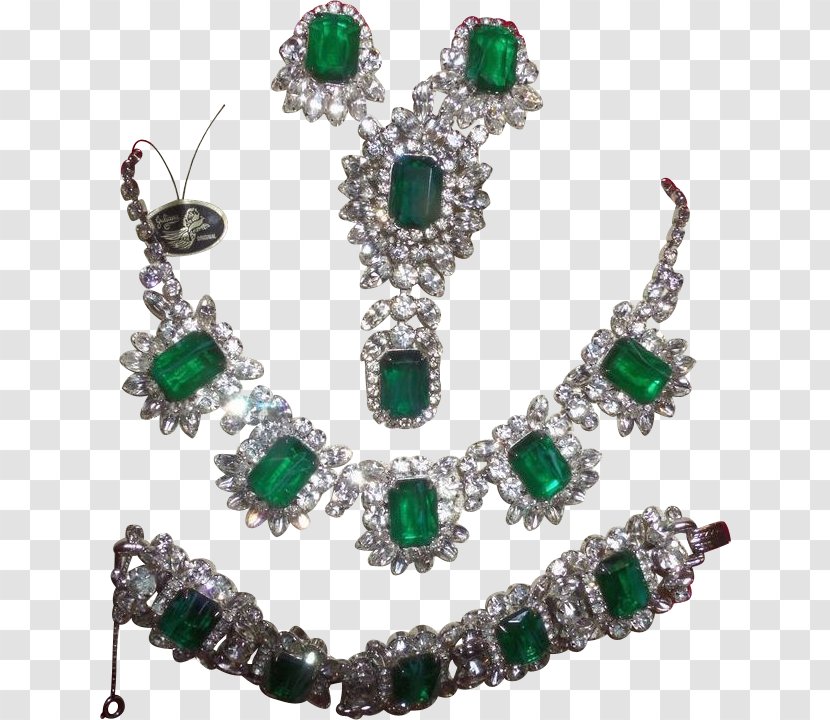 Parure Emerald NOLA Pearl Girls Ruby Lane - Jewellery Transparent PNG