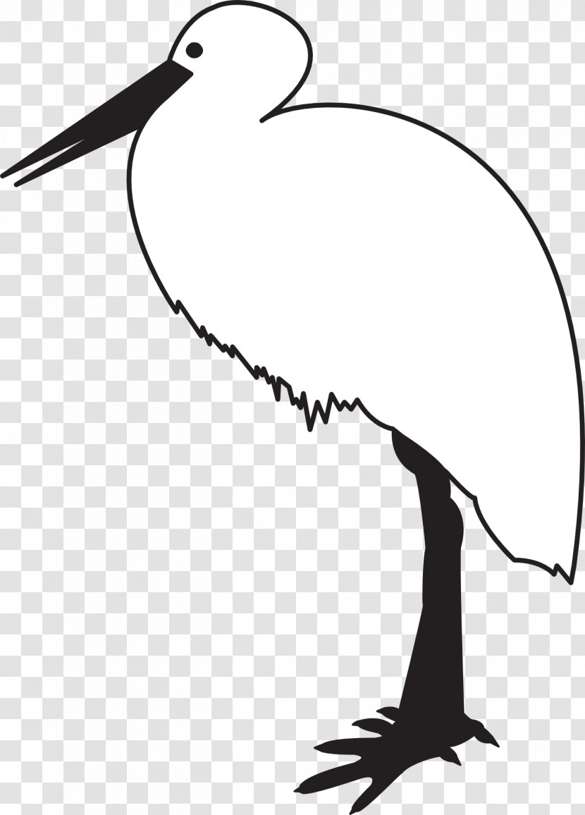 White Stork Bird Black And Clip Art Transparent PNG