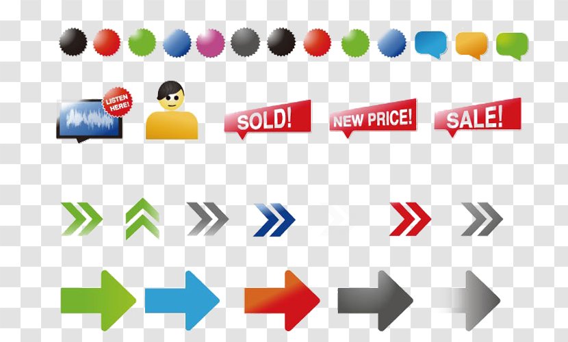 Button Arrow Icon - Scalable Vector Graphics - Color Image Transparent PNG