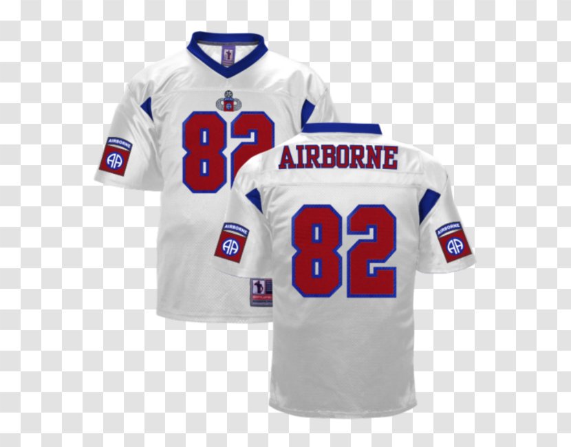 T-shirt 82nd Airborne Division Jersey Sleeve United States Army - White - Football Transparent PNG