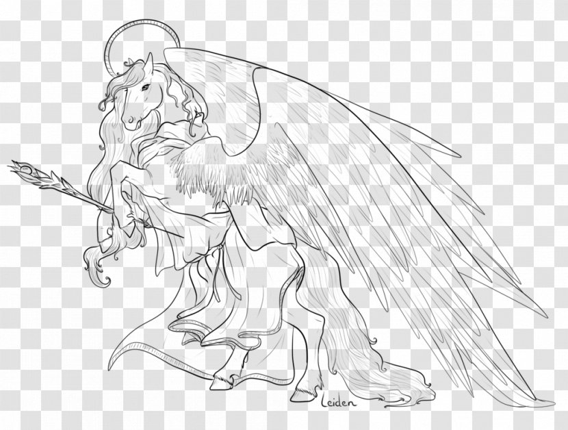 Line Art Drawing Pegasus Coloring Book Winged Unicorn - Wing Transparent PNG