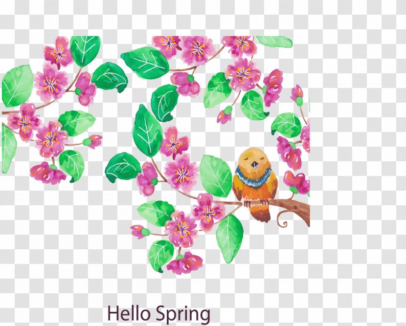 Adobe Illustrator Chinese Painting Clip Art - Plant - Hello In Spring Transparent PNG