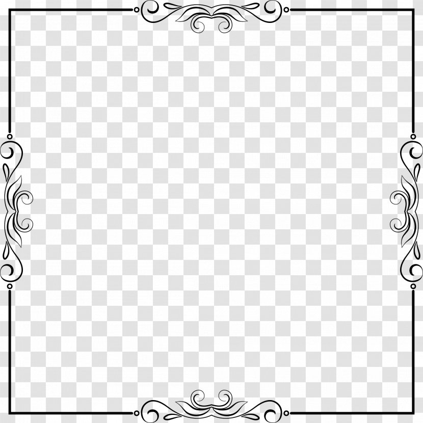 Picture Frames Line Art Clip - Symmetry - Text Box Frame Transparent PNG