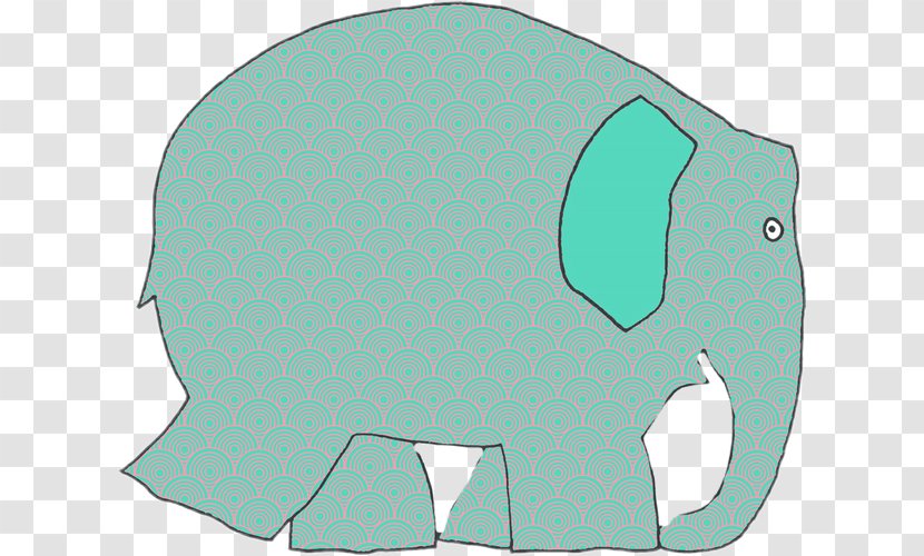 Indian Elephant African Clip Art Green Turquoise - Elmer The Transparent PNG
