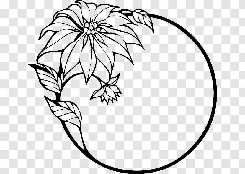 Border Flowers Drawing Clip Art - Petal - Black And White Astronaut Transparent PNG