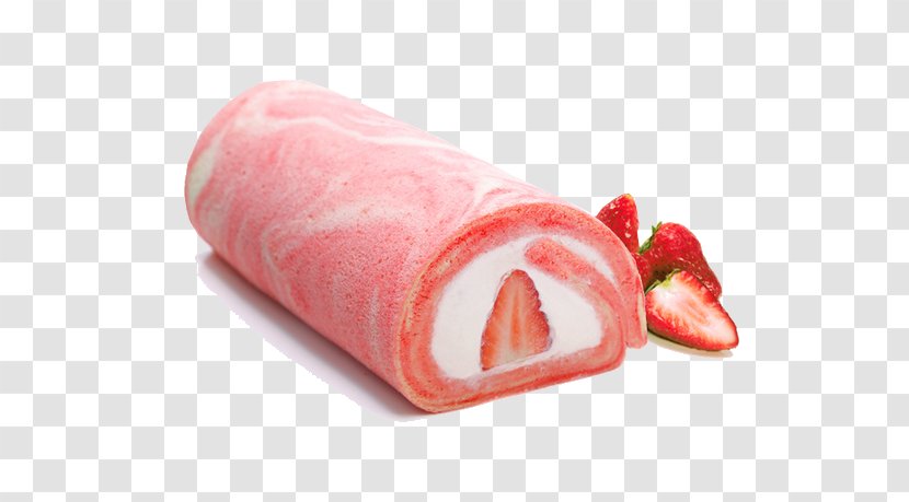 Strawberry Cake Swiss Roll Soured Milk - Sweetness Transparent PNG