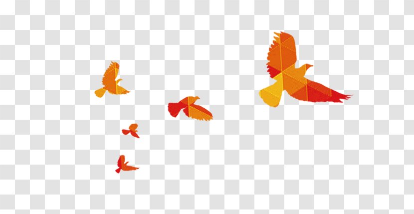 Chinese New Year - Petal - Color Mosaic Bird Fly Transparent PNG