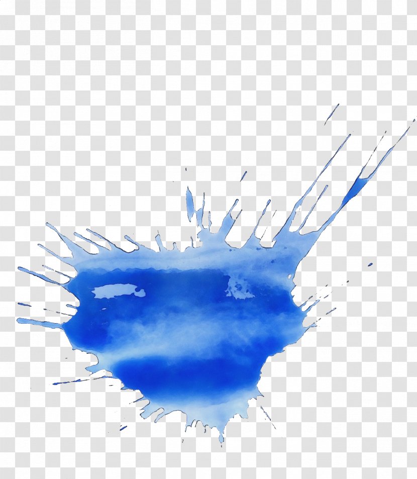 Watercolor Liquid - Painting - Electric Blue Transparent PNG