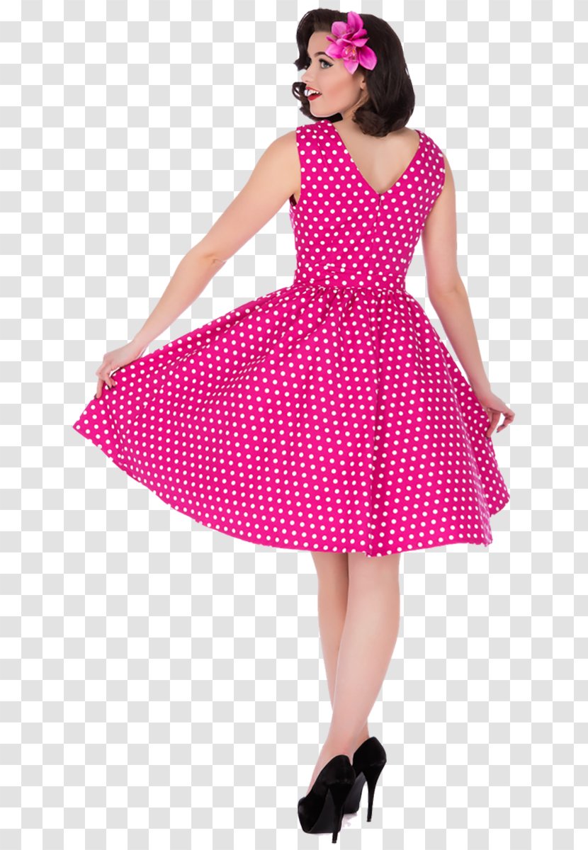 1950s Polka Dot 1970s Rockabilly Dress - Costume Transparent PNG