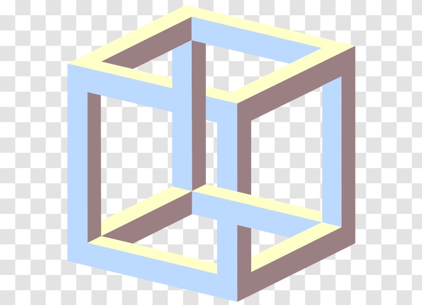 Impossible Cube Necker Object Drawing - Rectangle - Illusion Transparent PNG